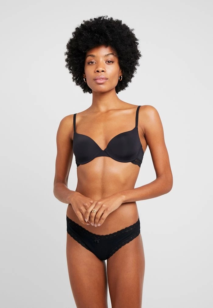 Soutien-Gorge ANNA FIELD Anna Field Nadine 2pp Tshirt Bra Plain Micro W Lace Wing Noir Femme | NFA-1368400